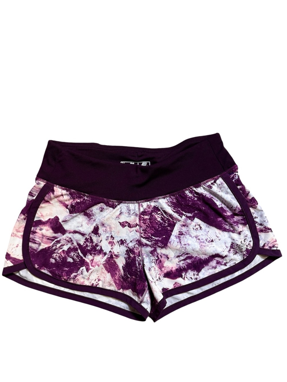 New Balance Small Purple Marble-Print Athletic Shorts